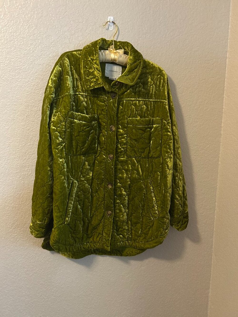Anthropologie Velvet Green Jacket